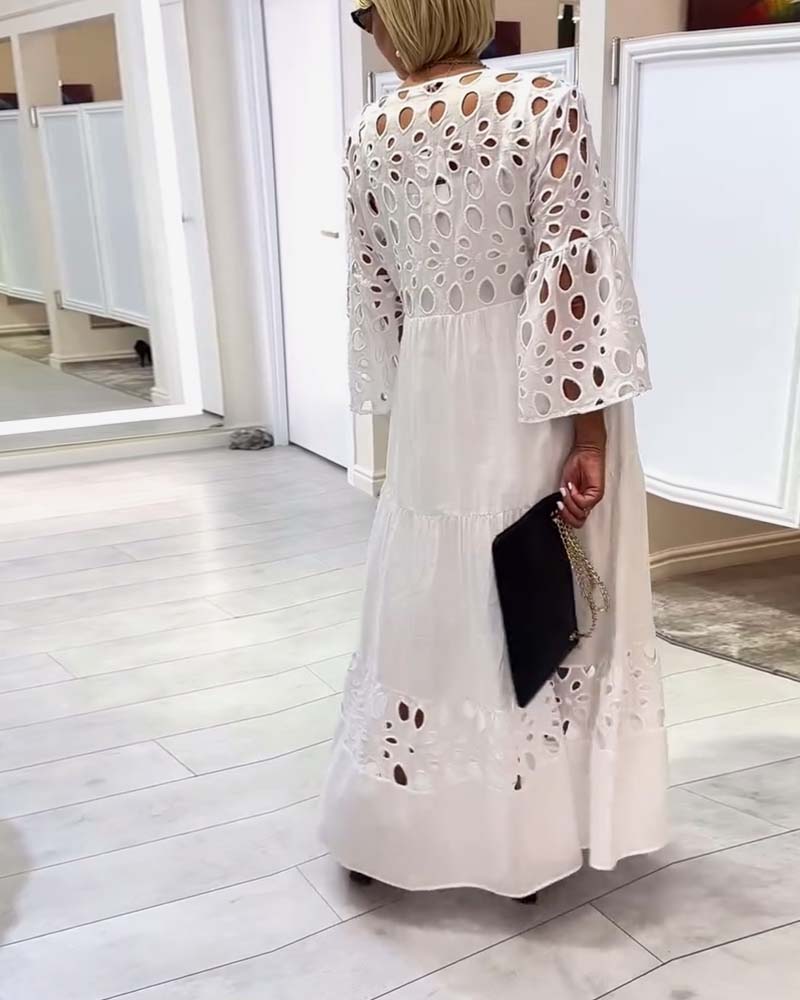 Kjole elegant ensfarget blonder hull