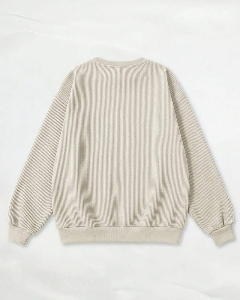 Swearshirt Med Juletretrykk Og Rund Hals