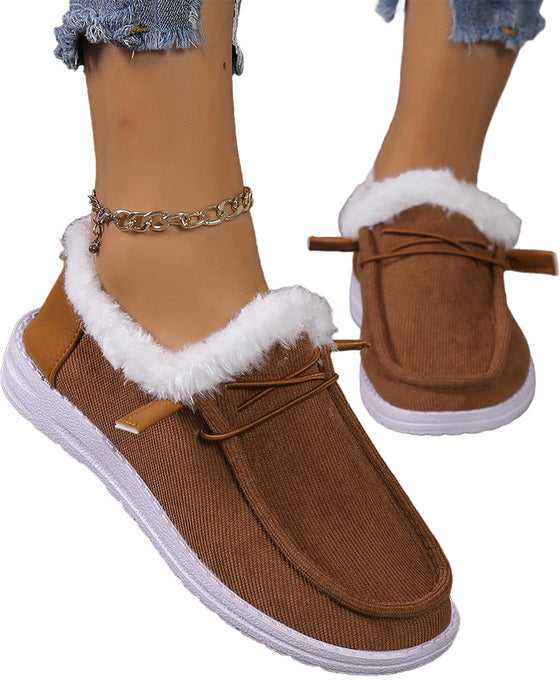 Ensfarget fortykkede varme bomullssko