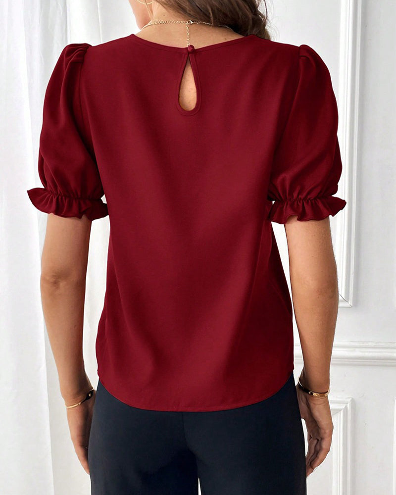 Bluse Enfarget Rund Hals