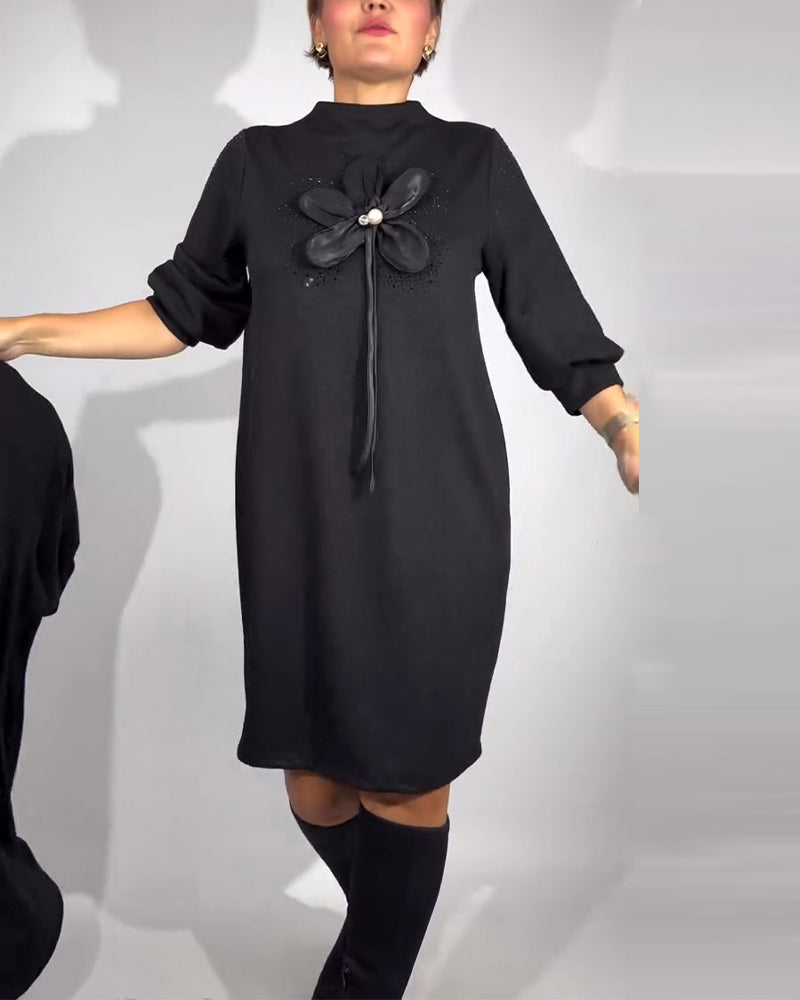 Kjole 3D Blomstermønster Moteriktig