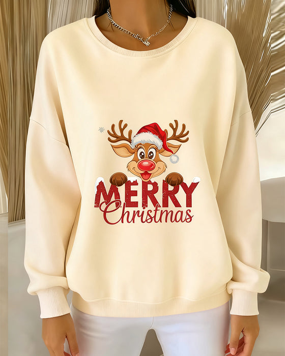 Trykt Løysittende Langermet Sweatshirt
