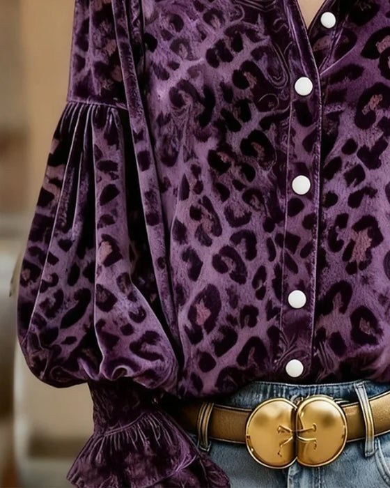 Skjorte Med Lyktermer Og Leopardprint