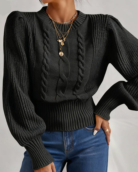 Genser Pufferm Flettestrikk Kort