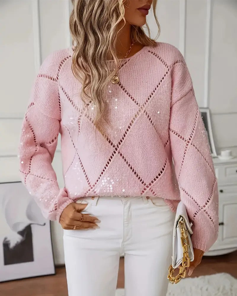 Genser Elegant Utskåret Glitter