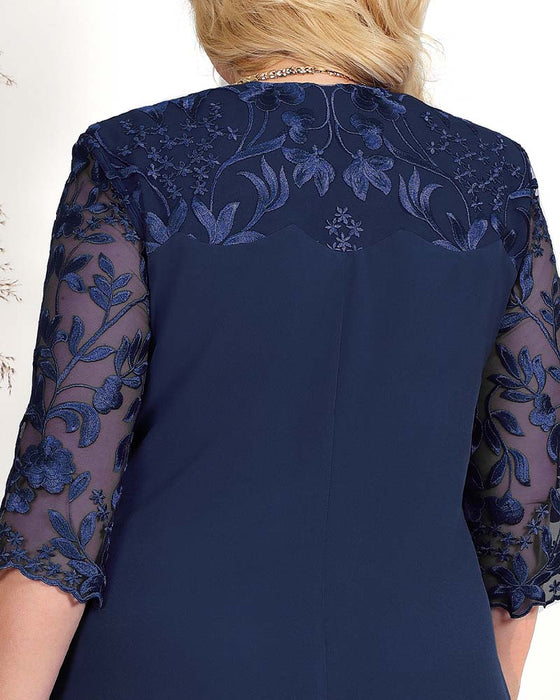 Kjole tilfeldig løs brodert chiffon