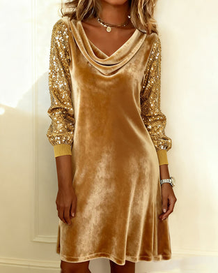 Kjole elegant fløyel og paljetter