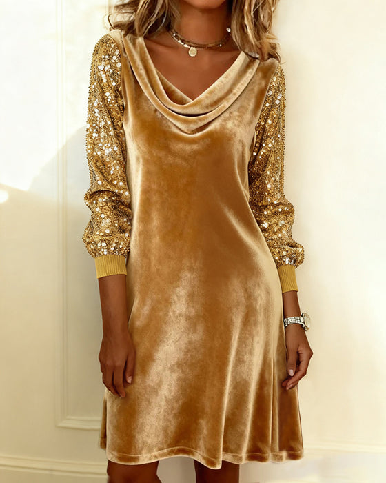 Kjole elegant fløyel og paljetter