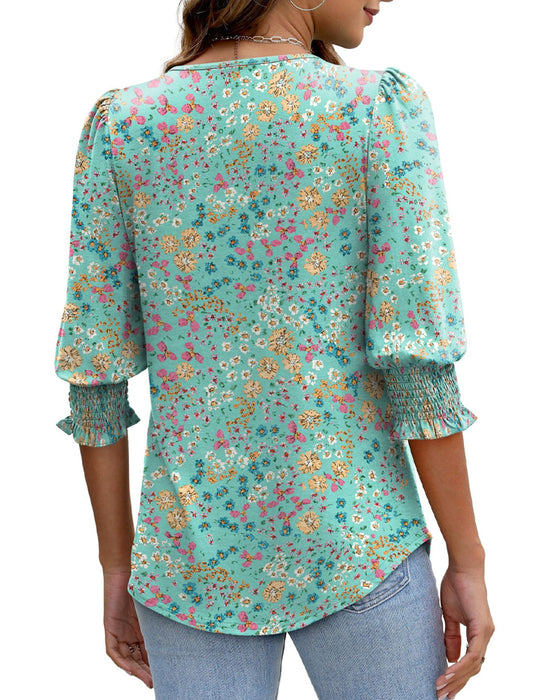 Bluse Pufferm Trykt