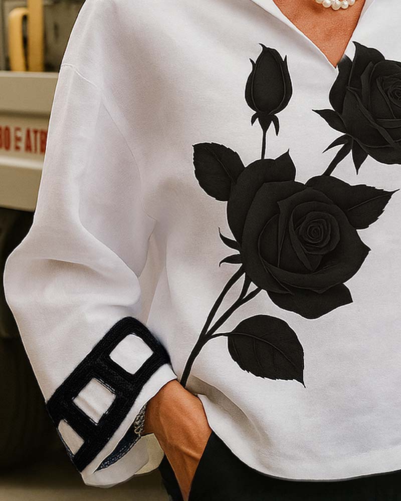 Elegant, trykt bluse mote