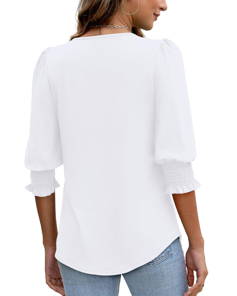 Bluse Pufferm Trykt