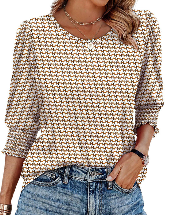 Bluse Pufferm Trykt