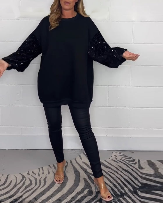 Rundhalset langermet casual genser