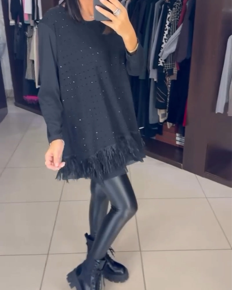 Hem Topp Motemessig Rhinestone