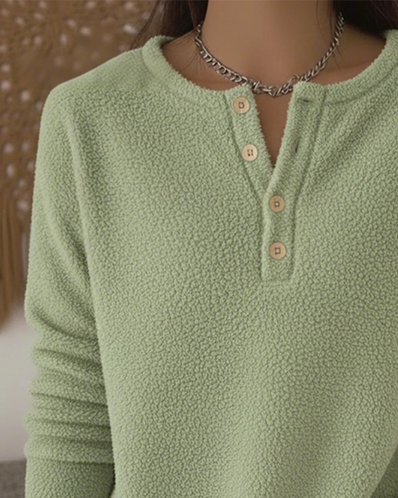 Langermet Sweatshirt Med Knapper