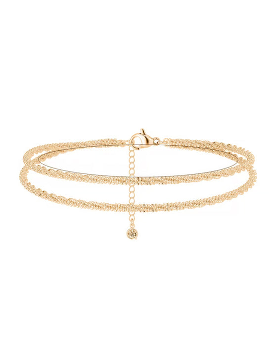 🏖️ Anklets Damer Kc Gull & Sterling Sølv