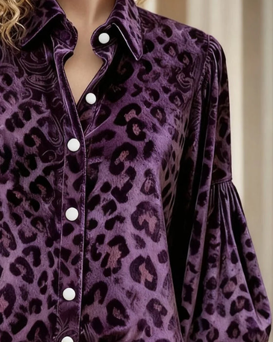 Skjorte Med Lyktermer Og Leopardprint
