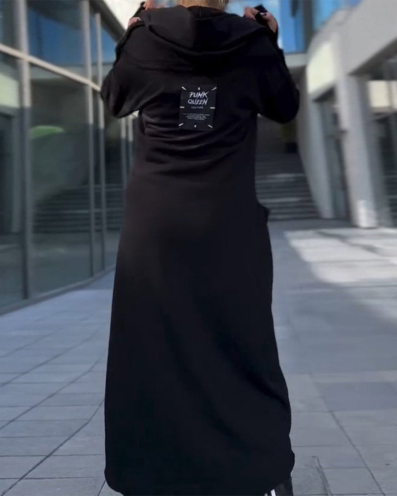 Ensfarget elegant løs kjole