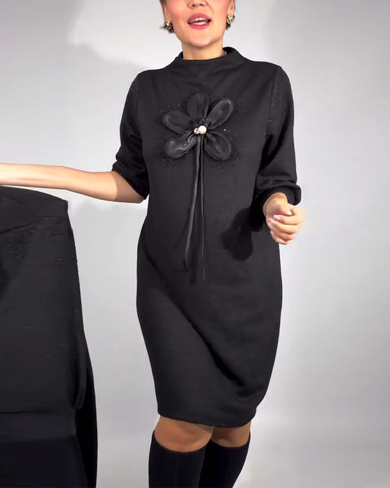 Kjole 3D Blomstermønster Moteriktig