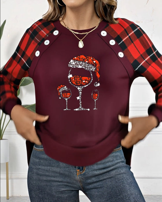 Genser Vinglass Trykket Rutet