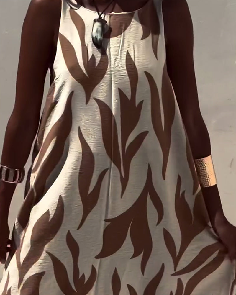 Kjole Ermeløs Ryggløs Trykt