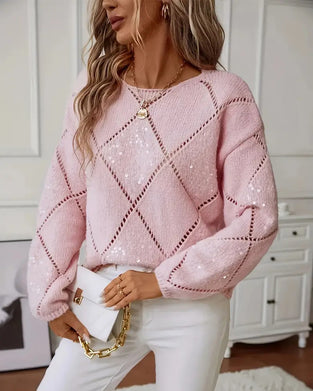 Genser Elegant Utskåret Glitter