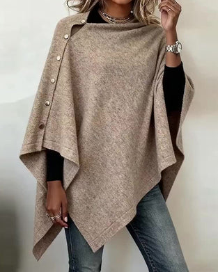 Genser Med Kappe Stil, Trendig Stemning Og Asymmetrisk Klipping