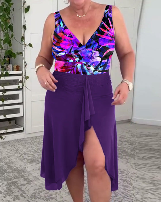 Badedrakt Fargerik Blomstertrykk