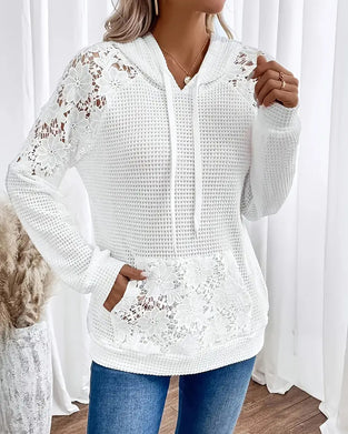 Hoodie V-Hals Langermet Blonder Uformell