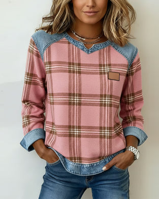 Sweatshirt Med Lappeteppe Og Rutemønster