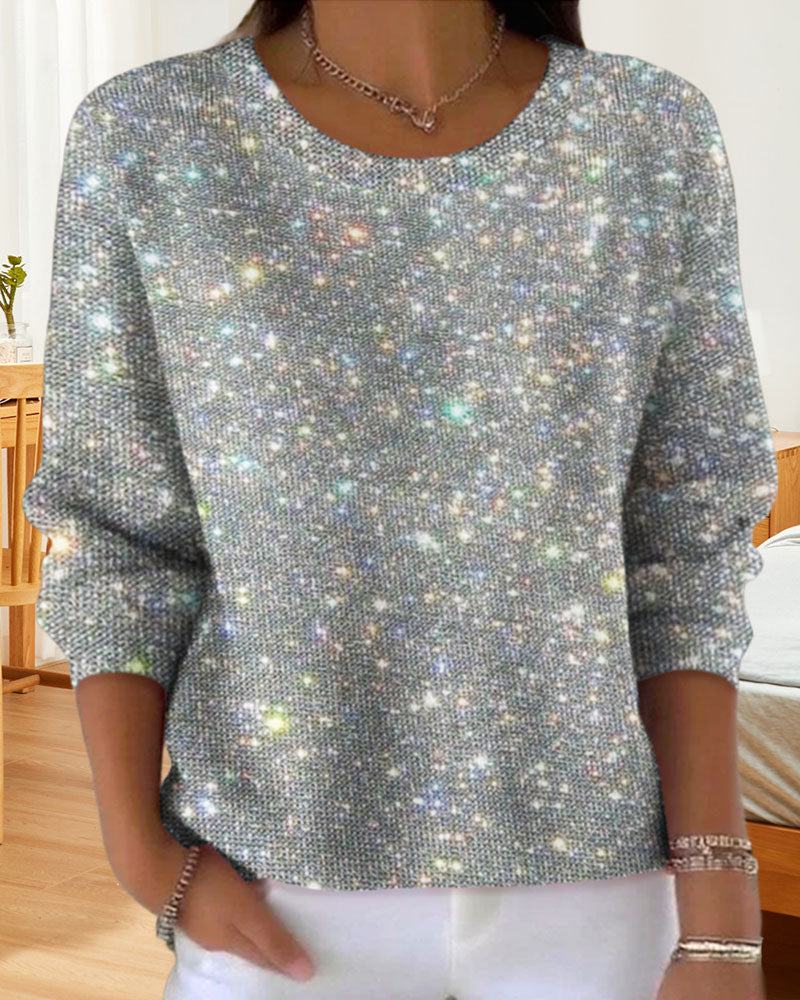 Casual Sweatshirt Med Rund Hals