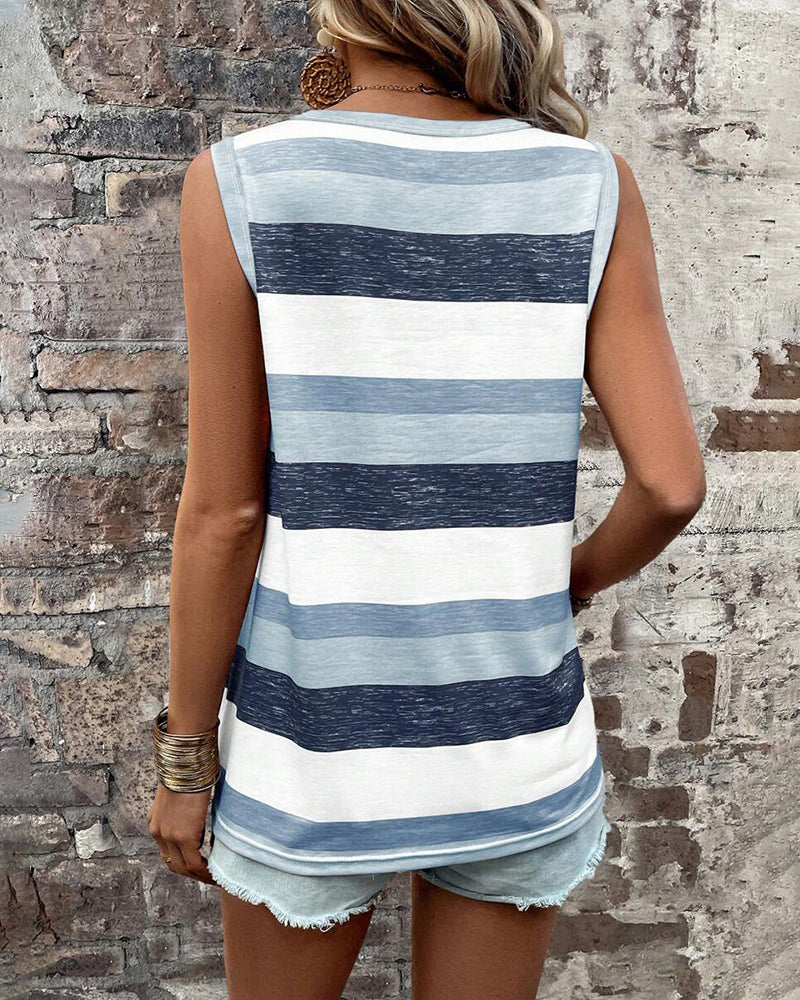 Tank Topp Stripet Trykk Casual