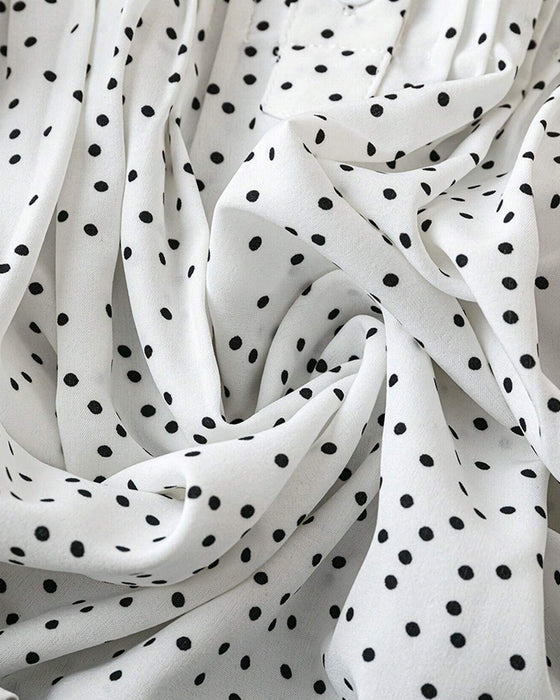 Bluse Volangerm V-Hals Prikkete