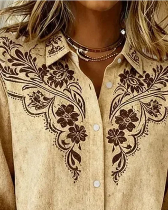 Retro Skjorte Med Fargeovergangstrykk