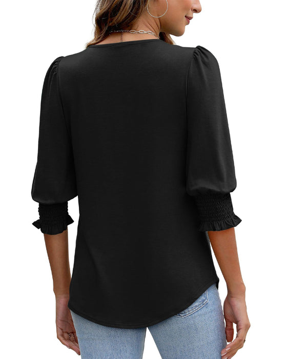 Bluse Pufferm Trykt