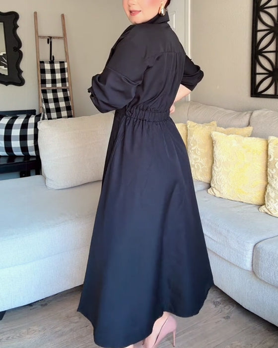 Skjortekjole Lapel Midje