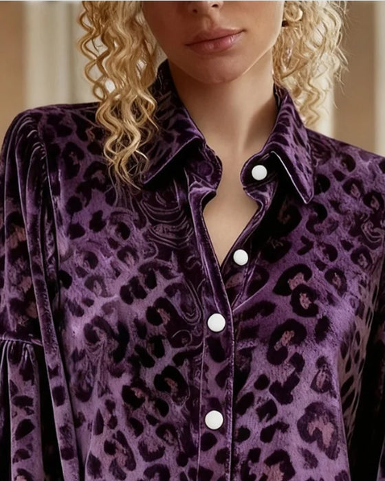 Skjorte Med Lyktermer Og Leopardprint