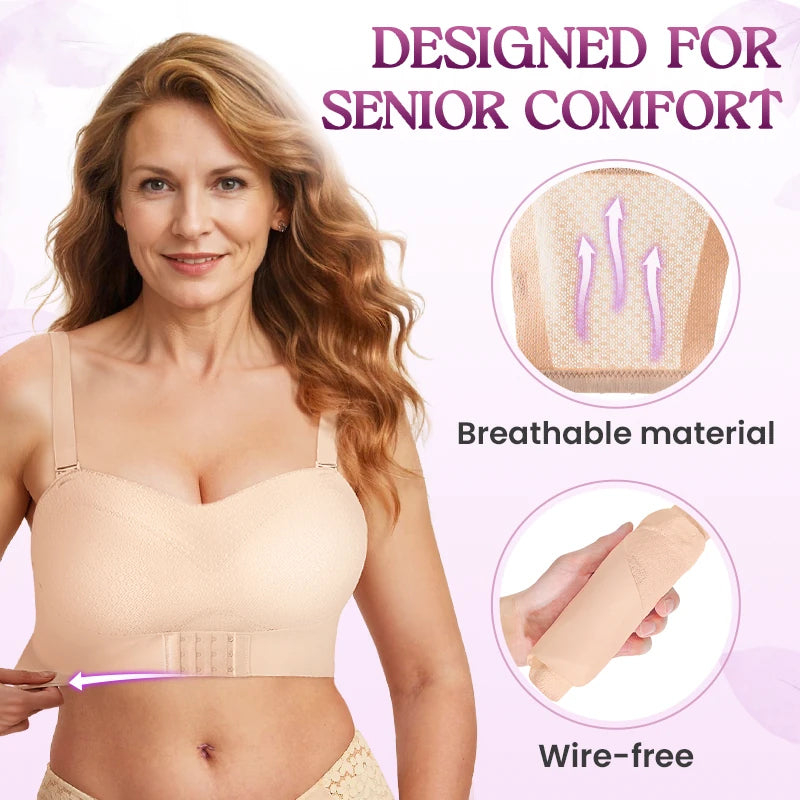 Sklisikker Komfortabel Strapless Push-Up BH Med Foran Spenne