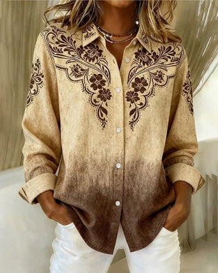 Retro Skjorte Med Fargeovergangstrykk