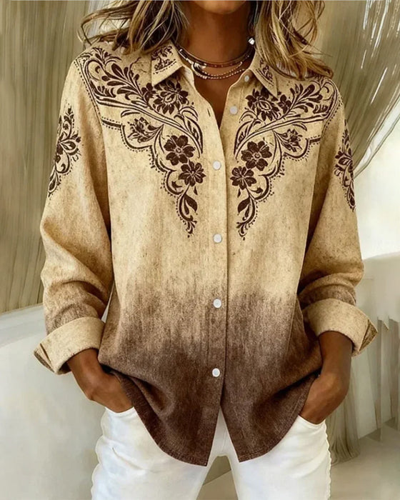 Retro Skjorte Med Fargeovergangstrykk