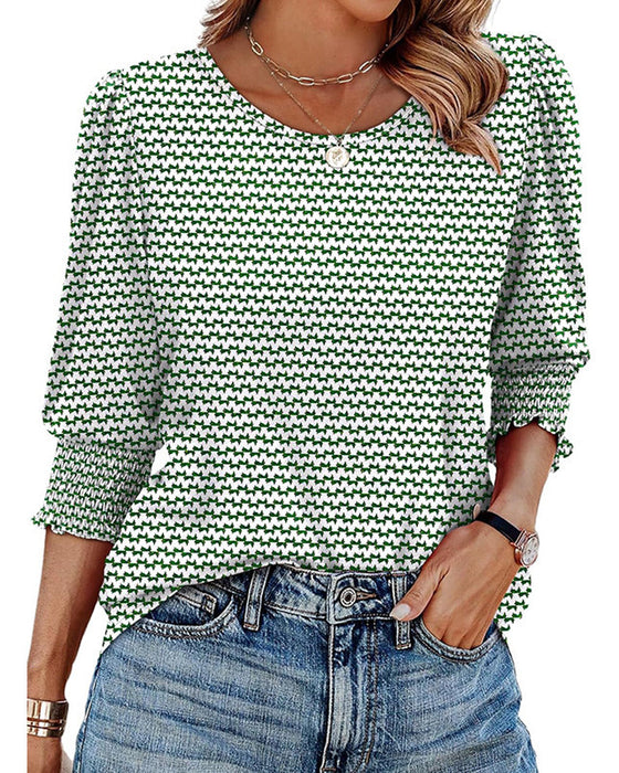Bluse Pufferm Trykt