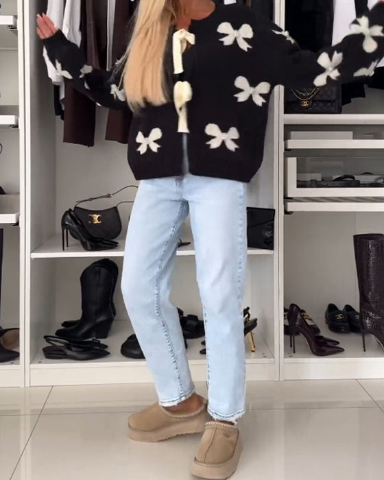 Sløyfe perler cardigan