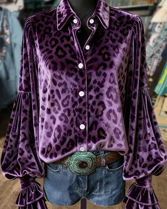 Skjorte Med Lyktermer Og Leopardprint