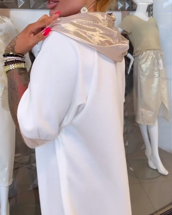 Kjole Hette Ensfarget Løs Splitt