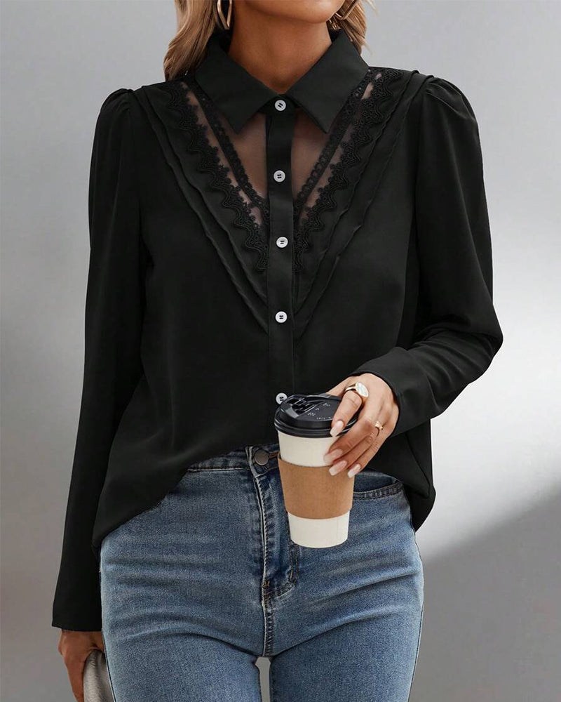 Bluse Puffermet Knipling Lappeteppe