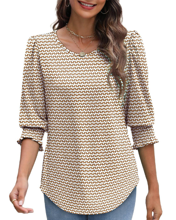 Bluse Pufferm Trykt