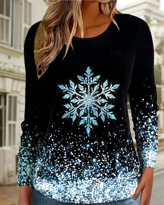 Top Med Øyenfangende Design, Kausal Stil Och Snøfnuggmønster