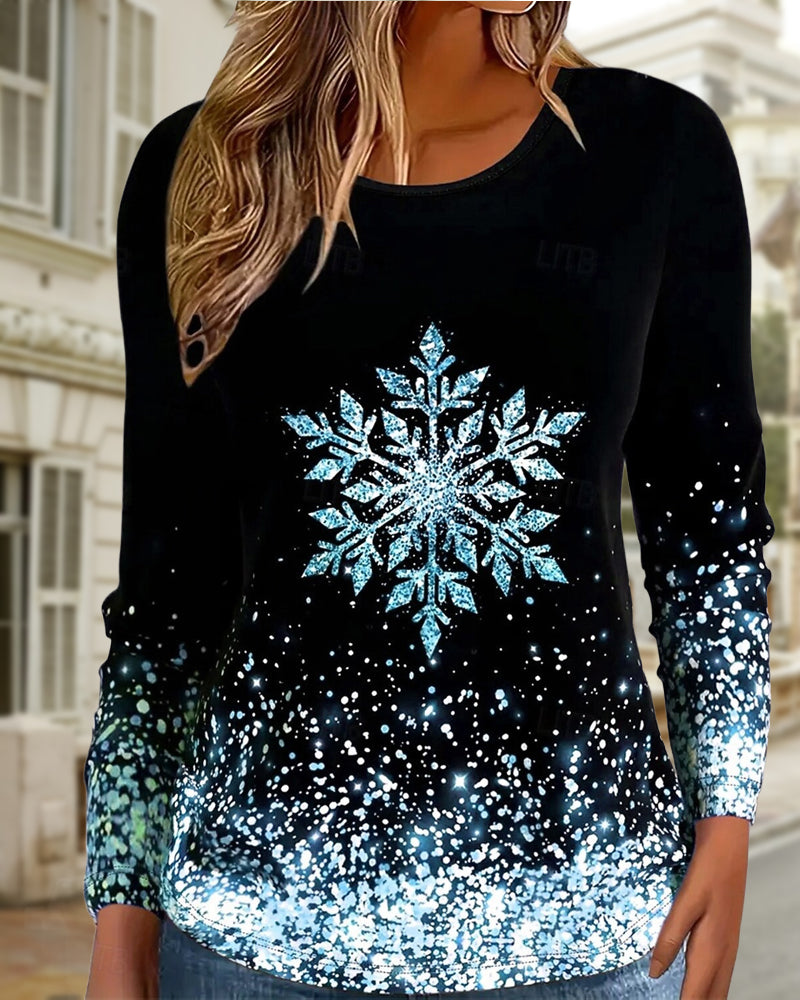 Top Med Øyenfangende Design, Kausal Stil Och Snøfnuggmønster