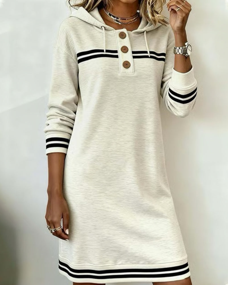Kjole Hette Stripe Fargeblokk Casual