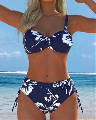 Todelt Halter-Bikini Med Trykt Mönster